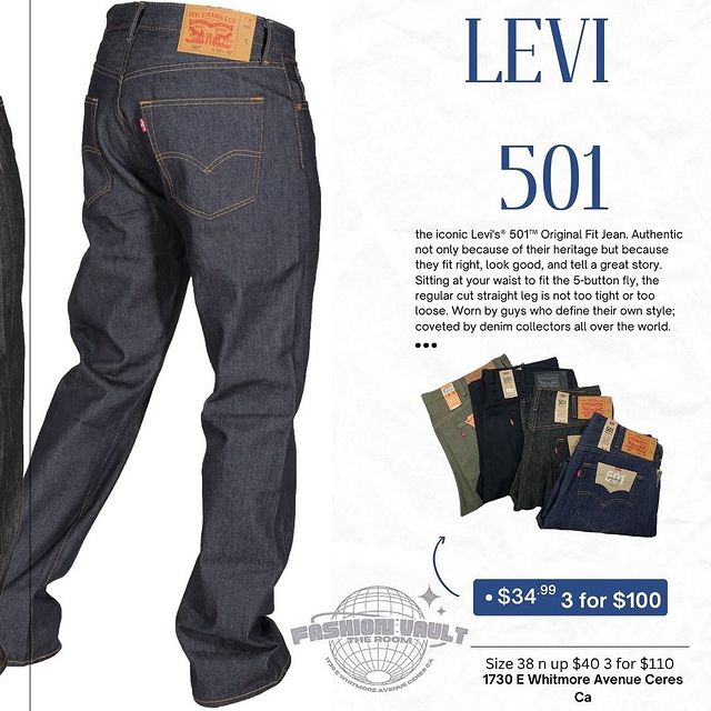 Levi s 501 Original Fit Jeans Straight Leg Button Fly. 3 for 100 Fashion Vault 209